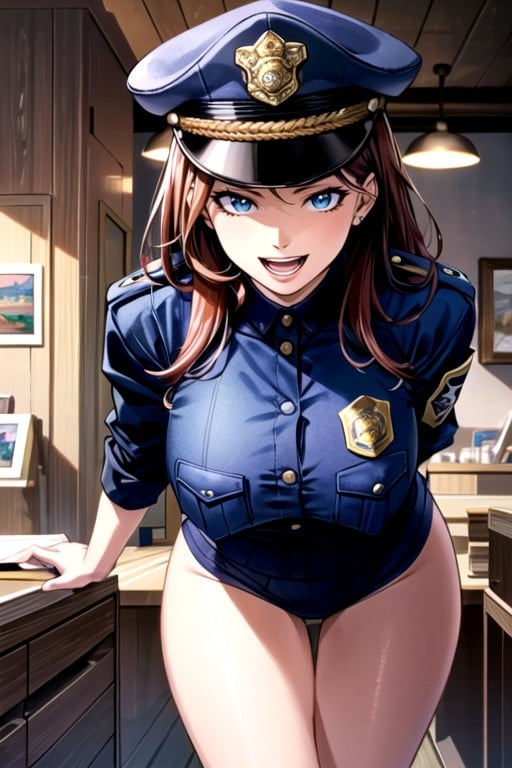 Bande Dessinée, Mignon, Costume De PolicePorno IA