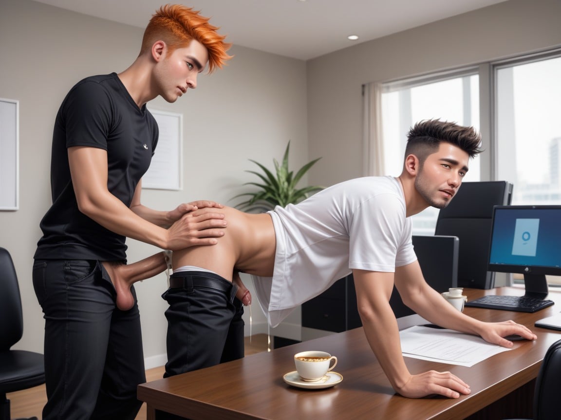 Shirt Ripped, Pant Down, Pelo Pelirrojo Porno gay IA
