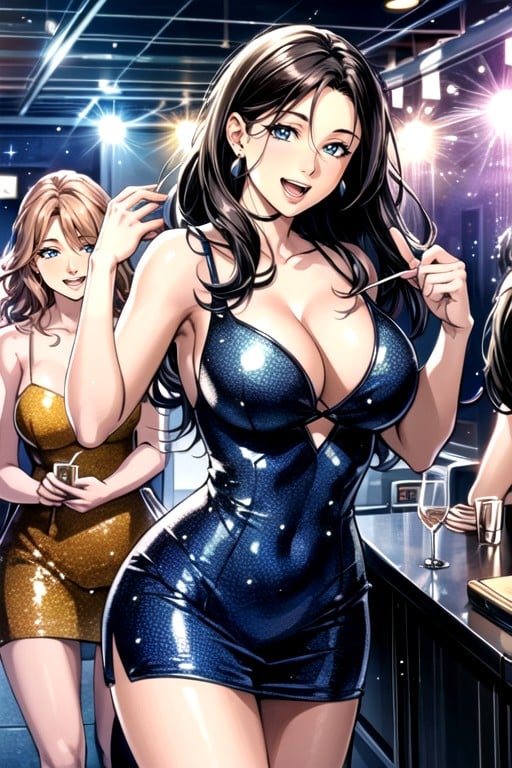 Comic, Sequin Dress, Cute AI Porn