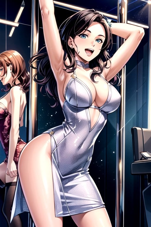 Silk Dress, Comic, Strip Club AI Porn