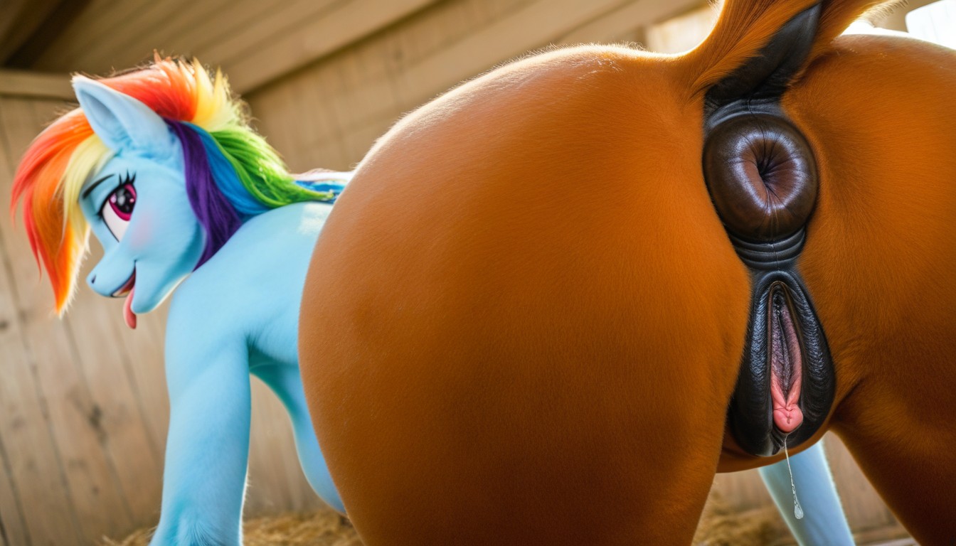 Standing, In A Barn, Close Up Pussy Furry AI Porn