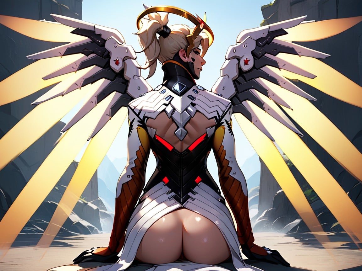 Mercy From Overwatch, Vista Trasera, Plano MediotPorno AI