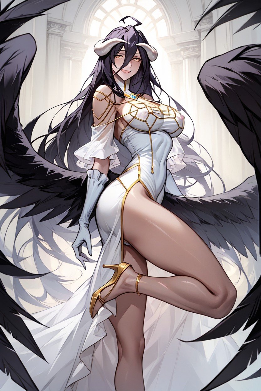 Rounded Ass, Albedo From Overlord, Rear View AI Porn