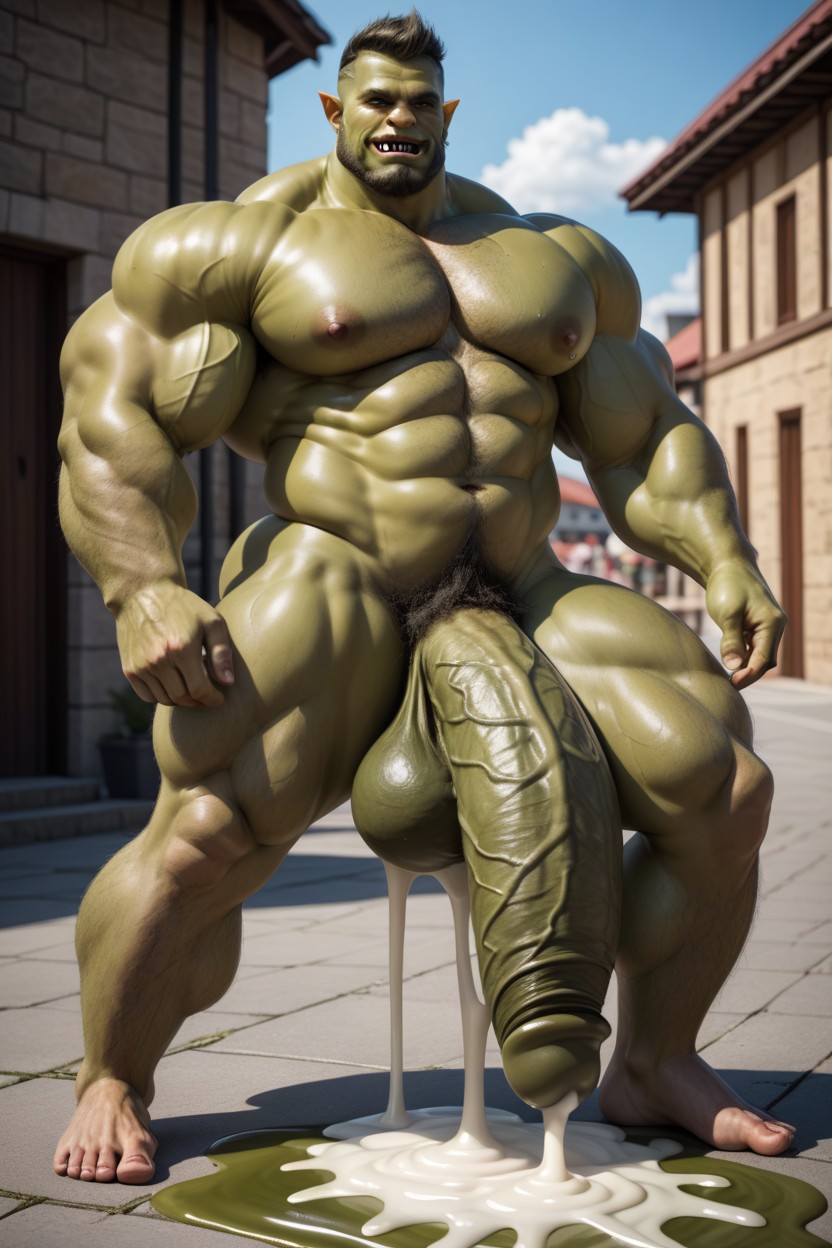 Male, Hyper Thick Cock, Gigantic Huge Cock AI Gay Porn