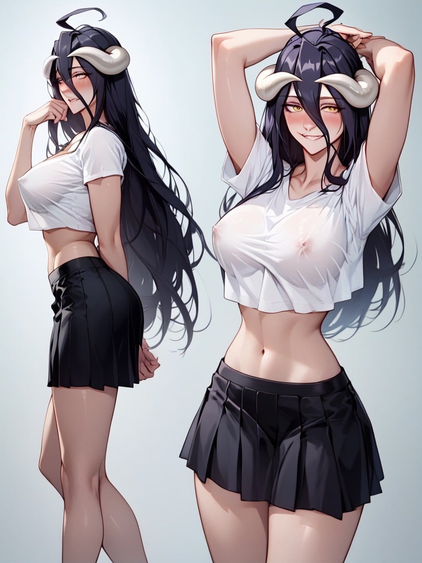 Horny, Albedo From Overlord, Rounded Ass AI Porn