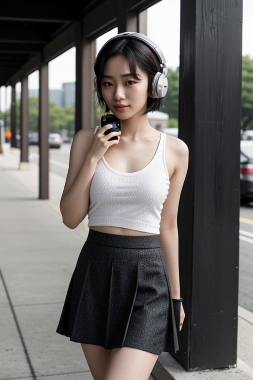 Skirt, 18, Headphones AI Porn