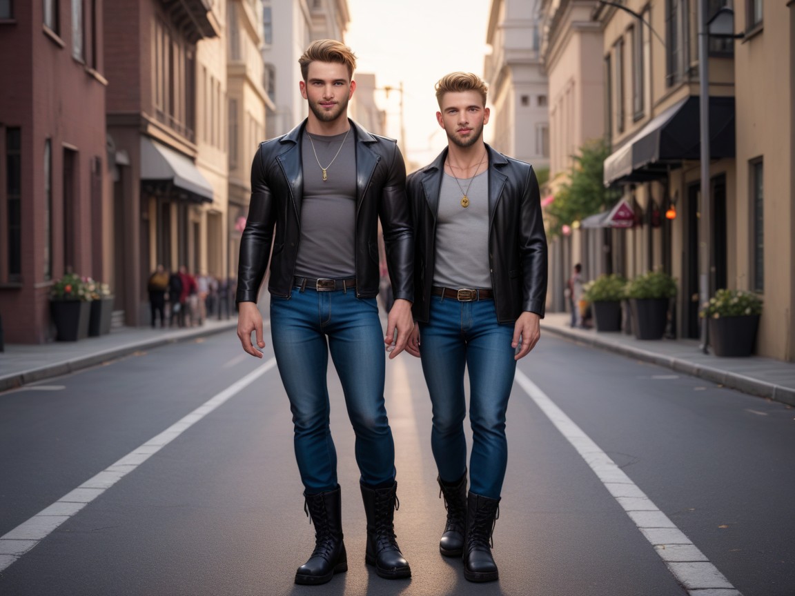 Large, And A Muscular Build He Has A Rugged Beard And A Tattoo On His Right Forearm Wearing A Leather Jacket, + AI Gay Porn