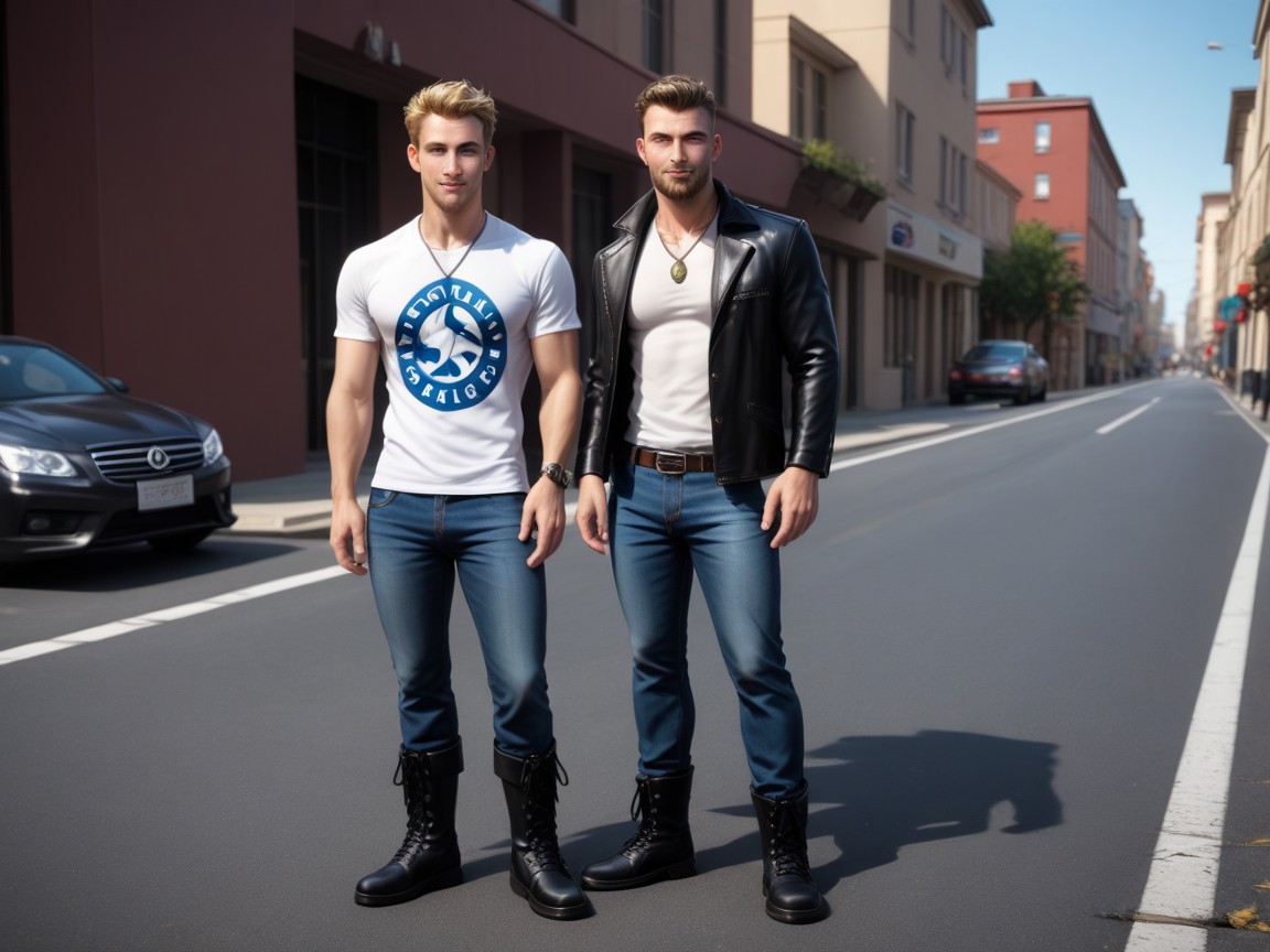 And A Delicate Silver Necklace, Black Jeans, All Face Visible AI Gay Porn