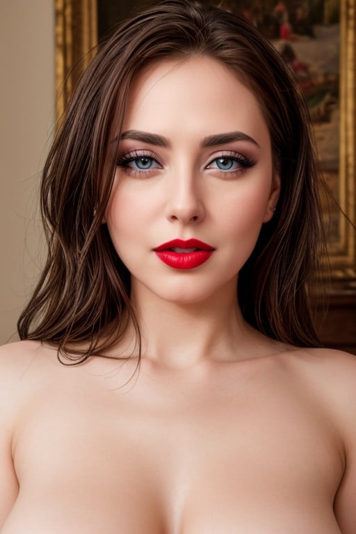 Red Lipstick, Big Eyes, Open MouthPorno AI