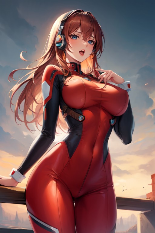 Spanking, Big Lips, Red Bodysuit Hentai AI Porn