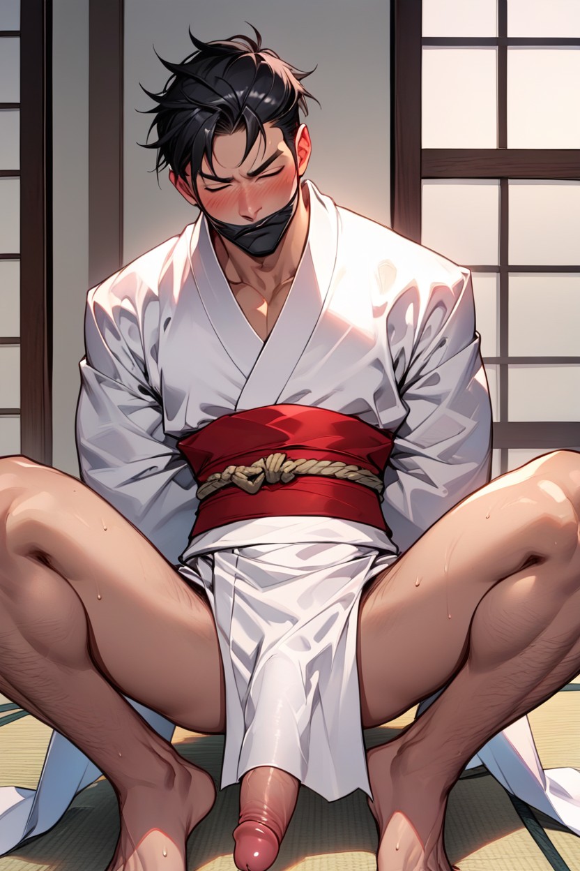 A Male Cock Ring, Ninja, An Illuminated Male Body AI Gay Porn