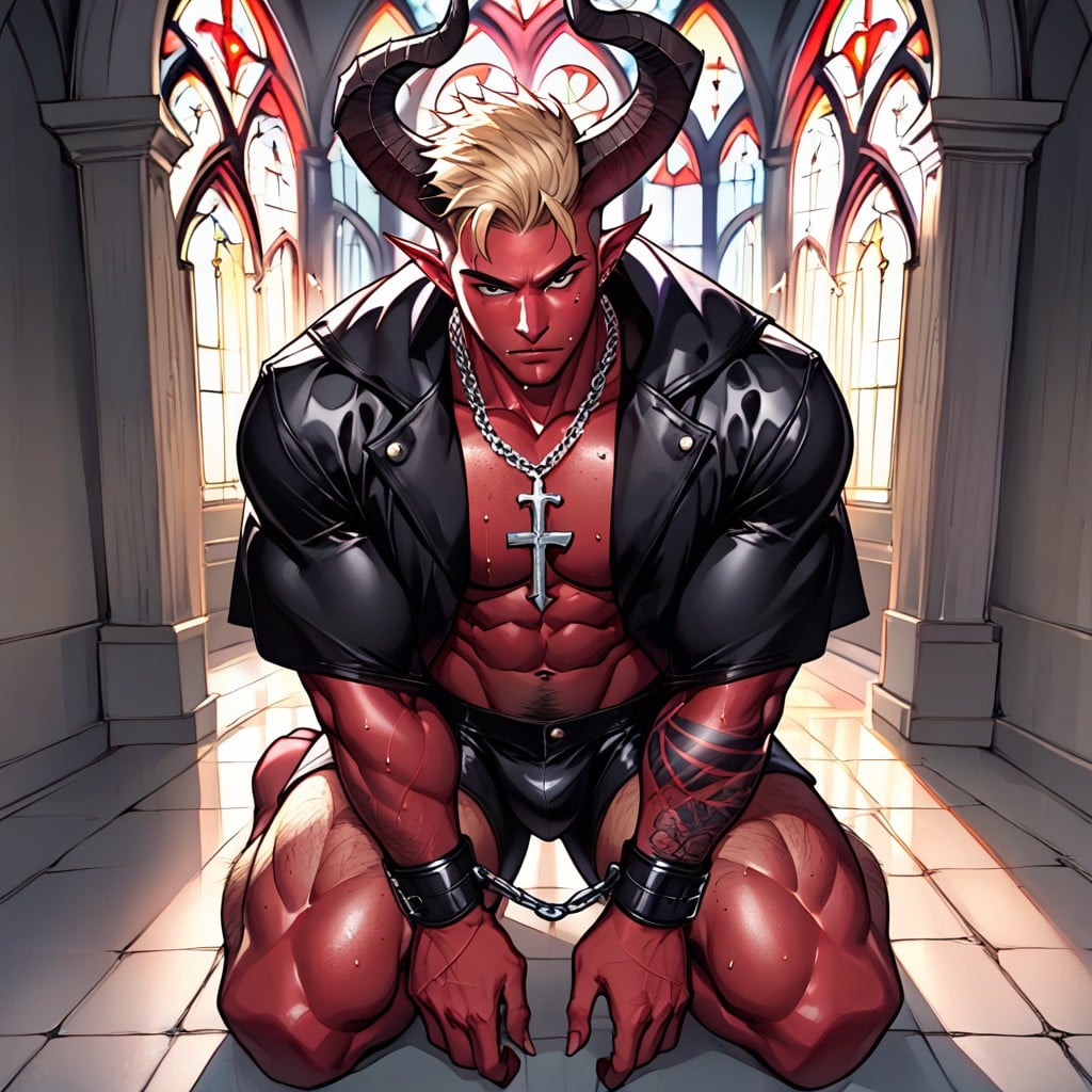 Red Skin, Piercings, Thick Thighs AI Gay Porn