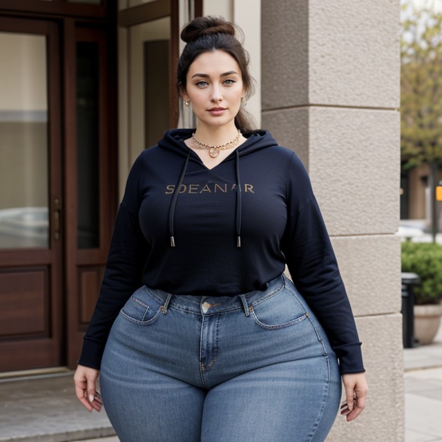 Venus Body, Bottom-heavy, Extra Thick Woman AI Porn