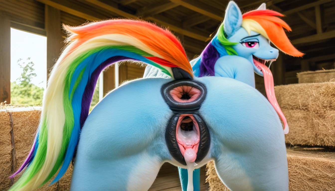 Enlarged Genitals, Long Tail, Vivid Colours Furry AI Porn