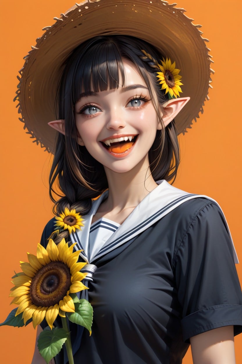 Sun Hat, Hair Ornament, Happy Hentai AI Porn