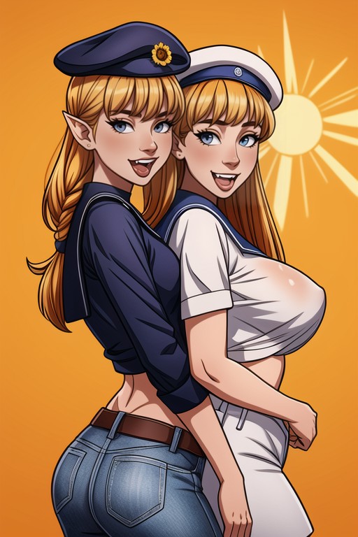 Front View, Portrait, Two Tone Background Hentai AI Porn