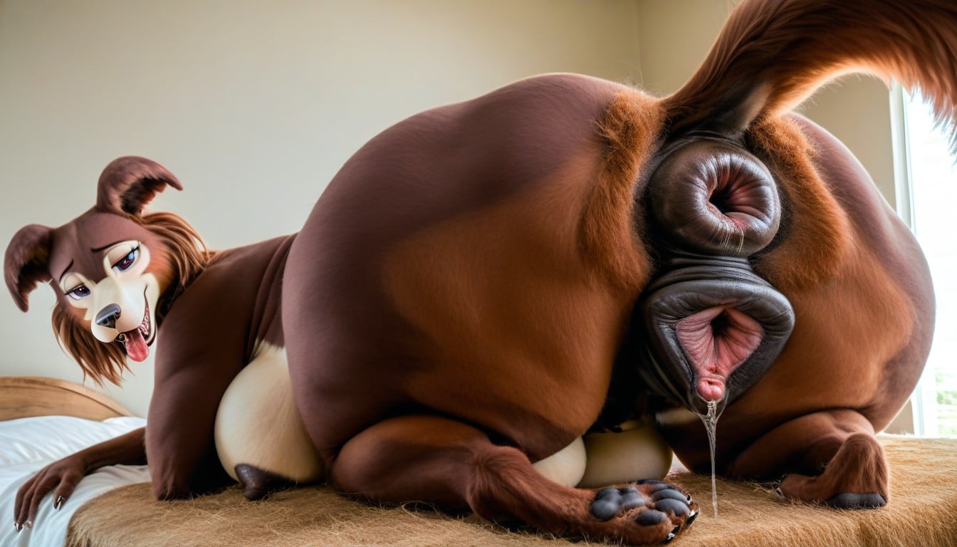 Juno Furry, Hyper Realistic, Lit From Behind Furry AI Porn