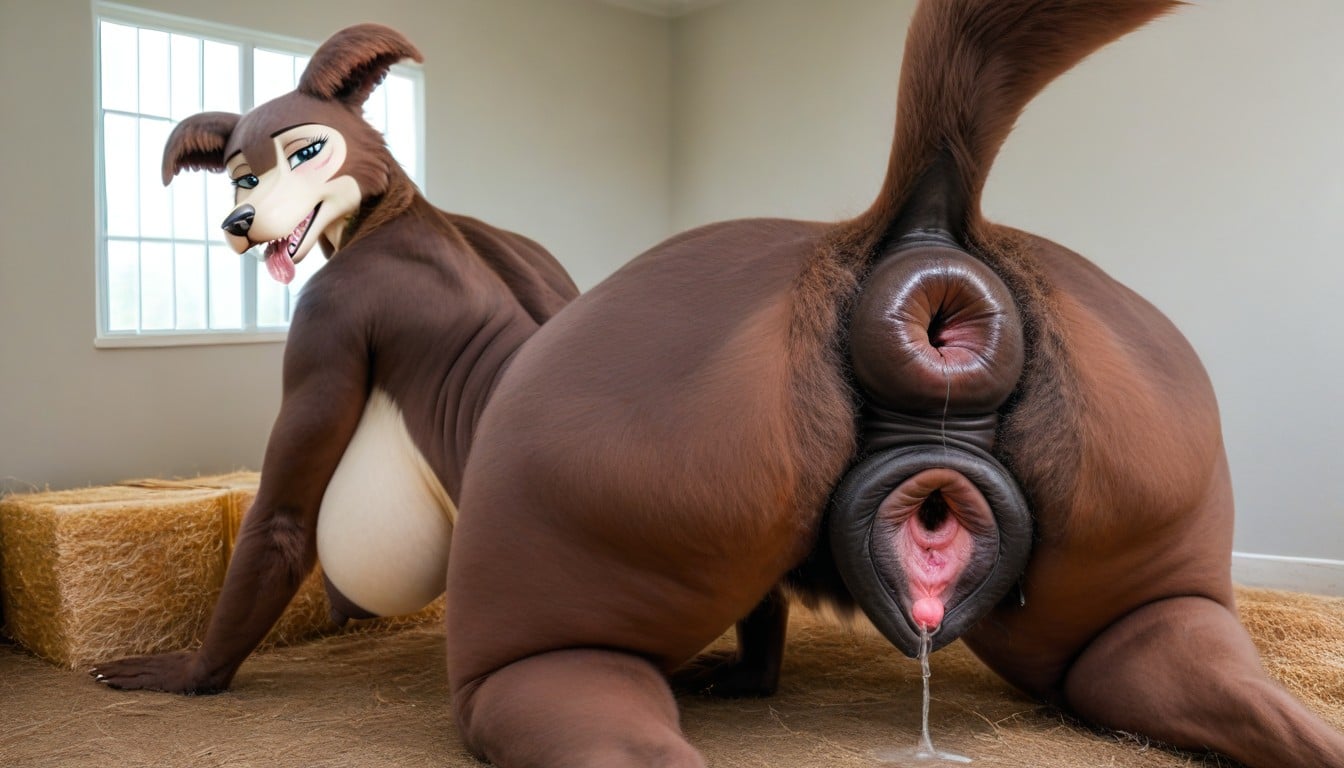 Hairy Pussy, Lying On Bed, Ahegao Furry AI Porn