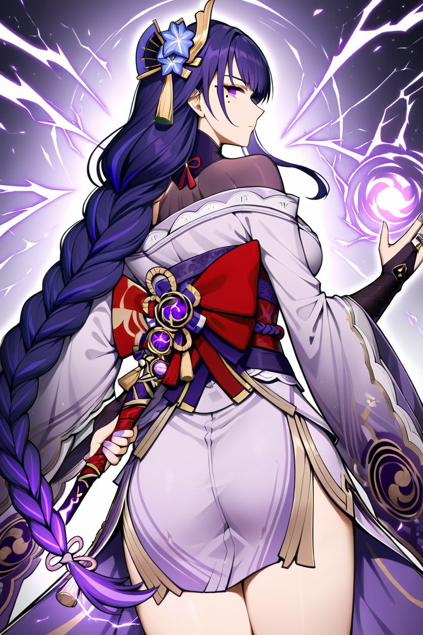 Kimono, Girl, Raiden Shogun Hentai AI Porn