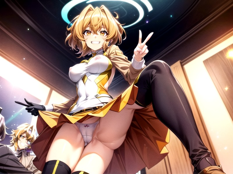 Girl Uniform, Detailed Big Puffy Vulva Mons Pubis, Masterpiece Porno IA