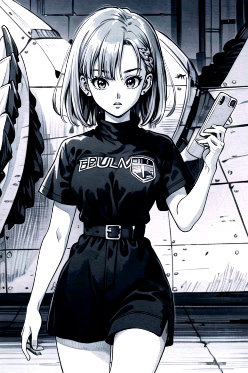 Bulma (dragon Ball Z), Manga (blanco Y Negro) Furry IA