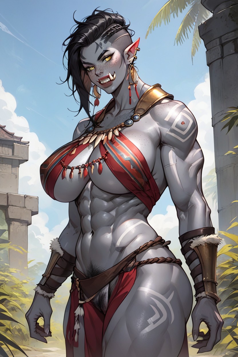 Abs, No Pantie, Rounded Breast AI Porn