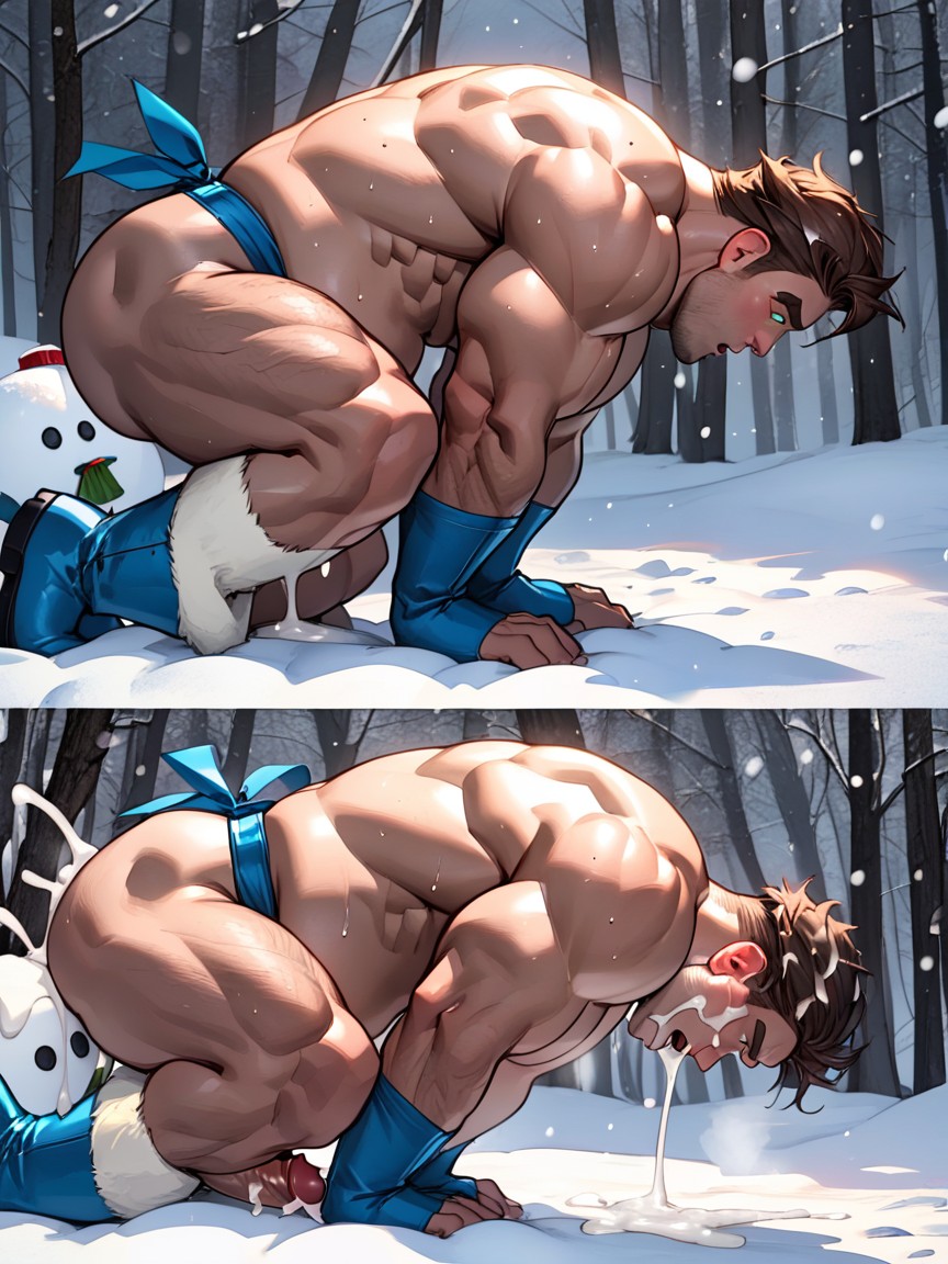 Green Eyes, Big Forearms, Shirtless AI Gay Porn