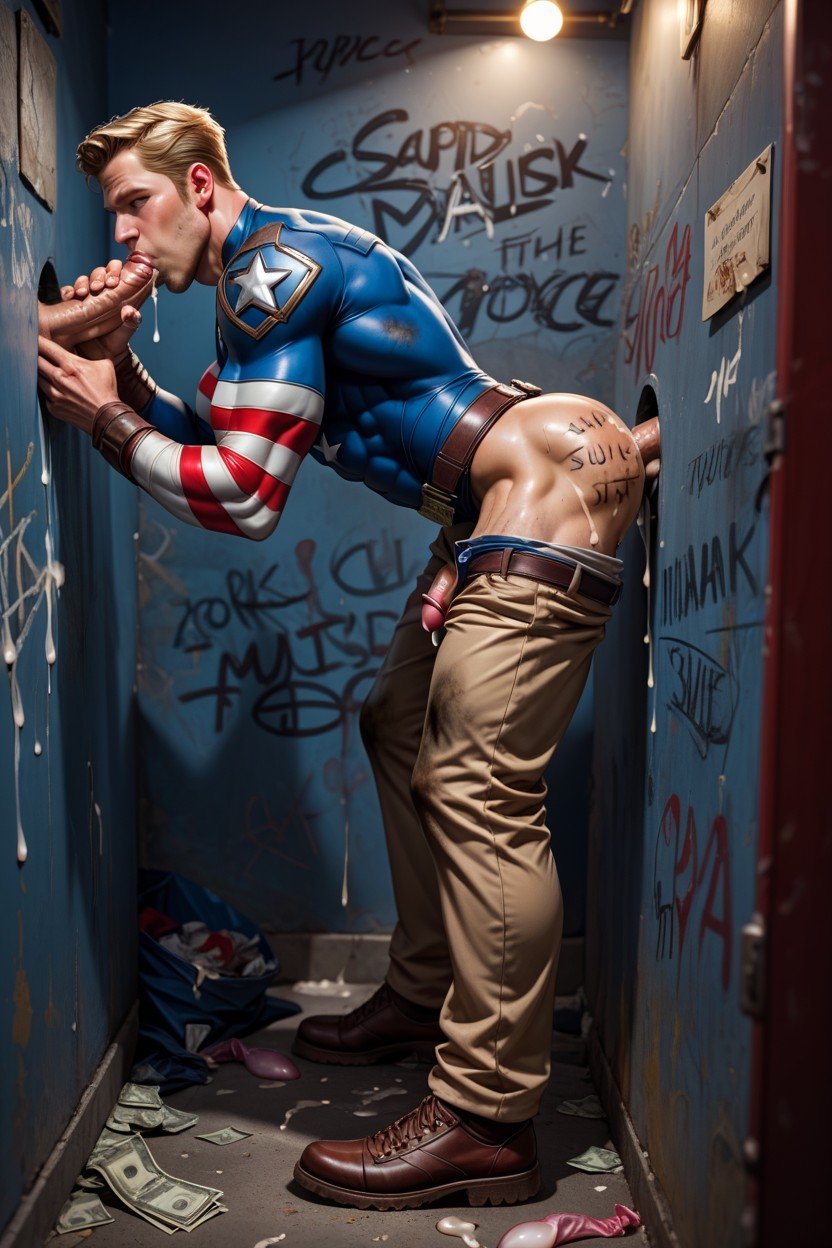 Captain America, Muscular Ass, Dumpster AI Gay Porn