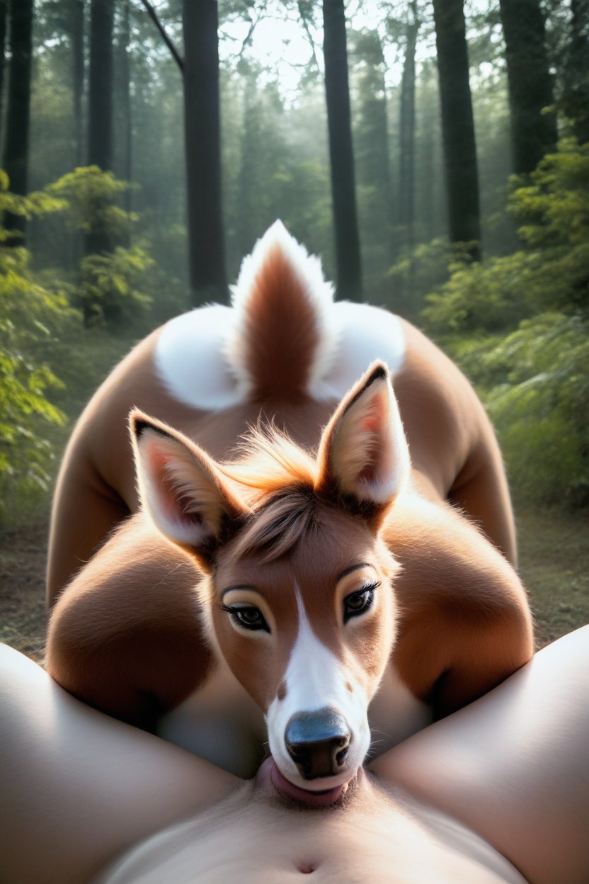 Short Hair, Horse, Female Deer Furry AI Porn