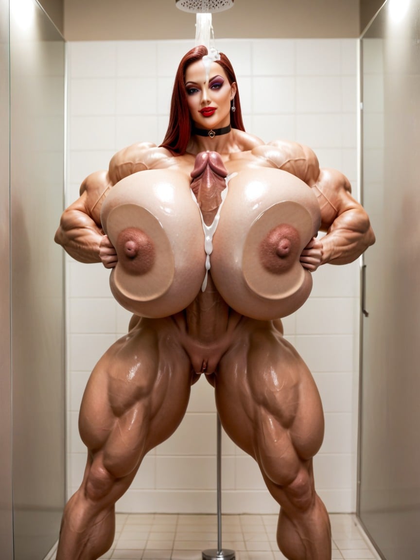 Hourglass Figure, Extremely Detailed Face, Pump Up Massive Breasts Shemale AI Porn