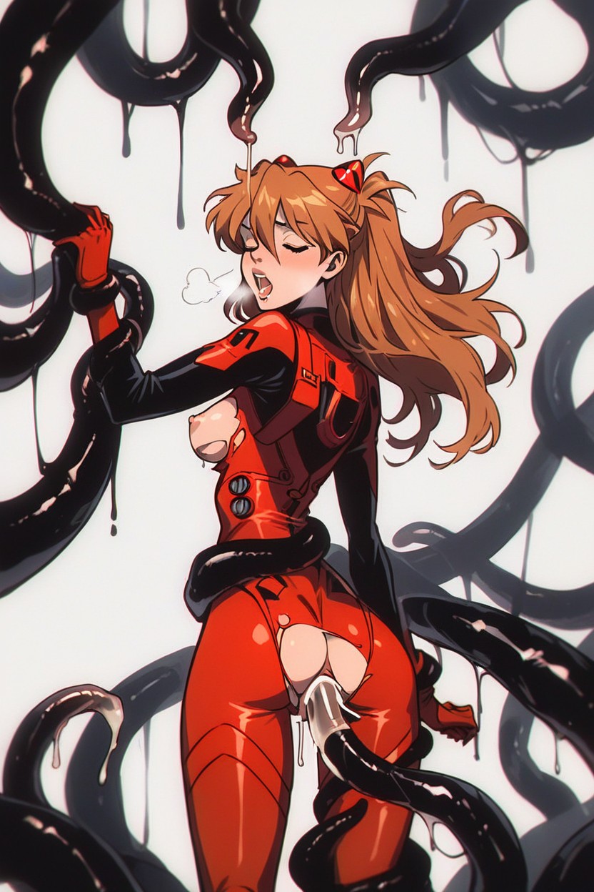 Wearing Condom, Auburn Hair, Moaning Hentai AI Porn
