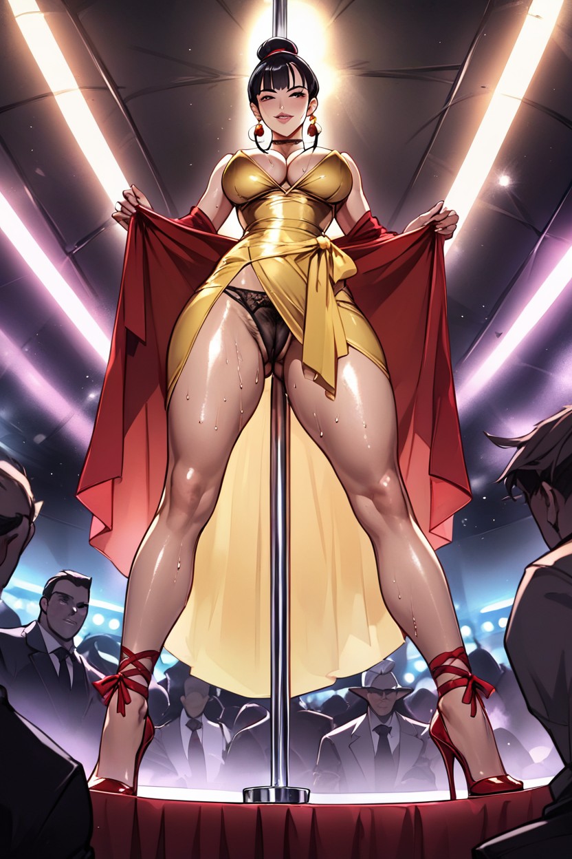 Full Body, Many People Around, Strip Club Hentai AI Porn