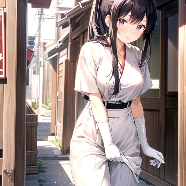 White Hair, Garter Belt, Warm Anime Hentai AI Porn