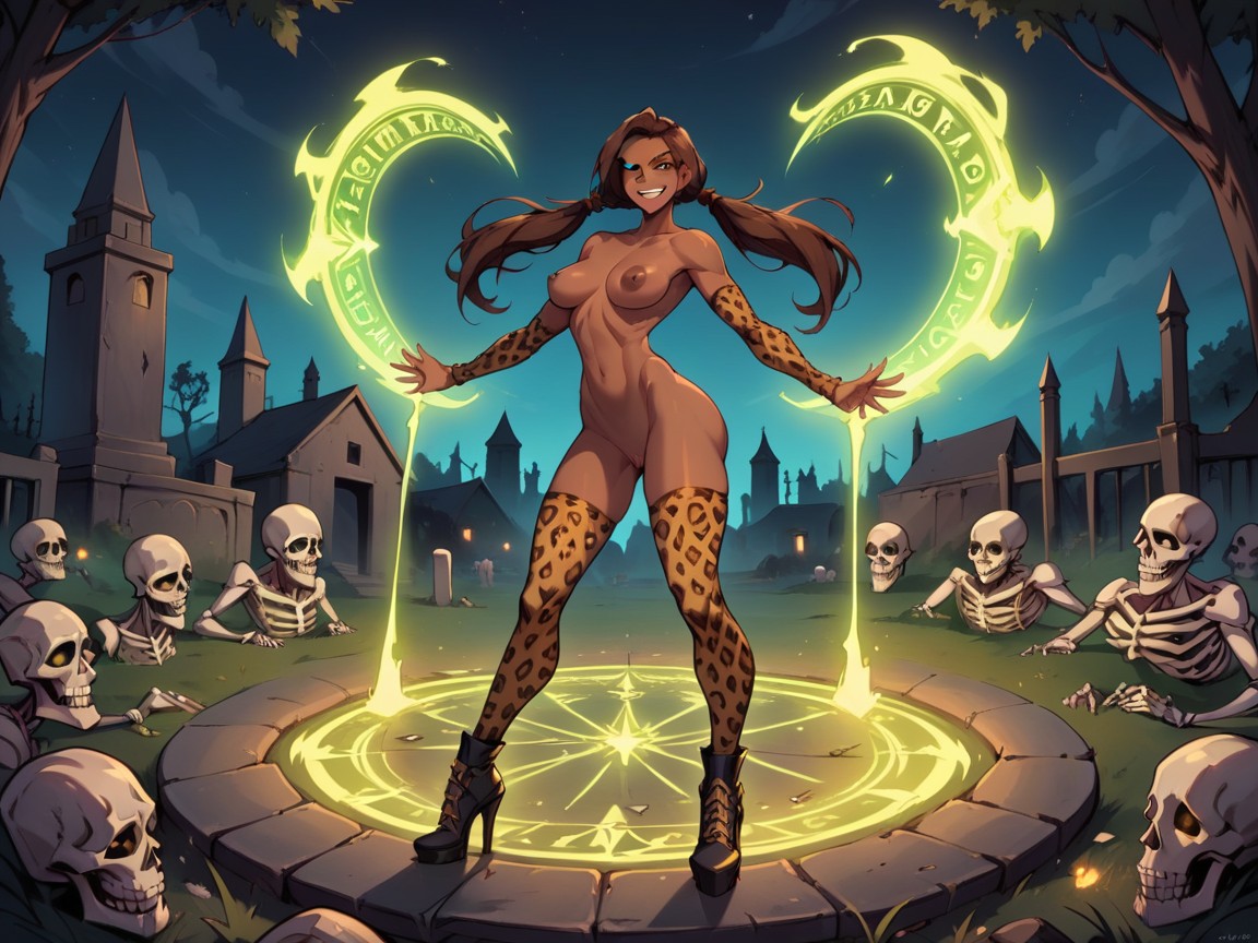 Dark Skin Brown, Glowing Dark Magic, Small Ass AI Porn