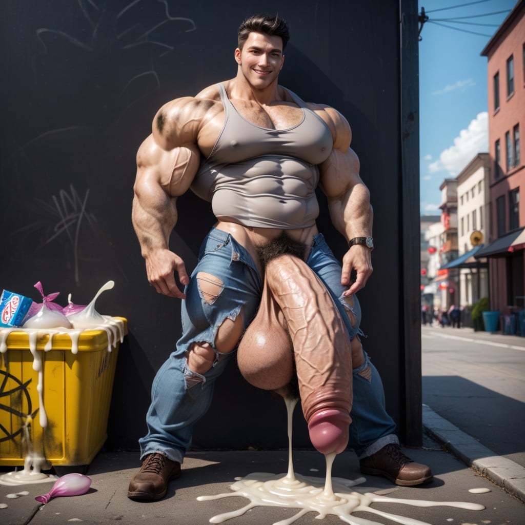 Veiny Cock, Pubic Hair, Huge Muscular AI Gay Porn