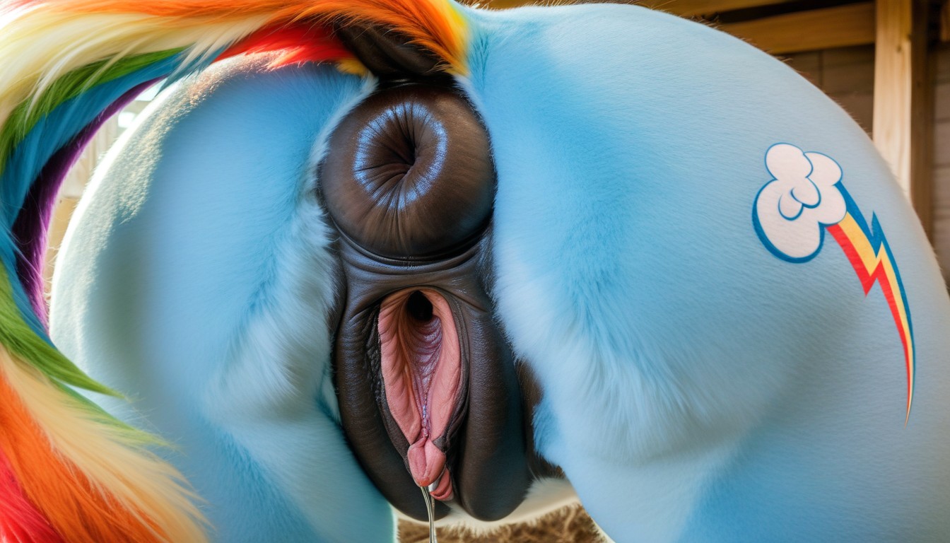 Long Pussy, Standing, Side View Furry AI Porn