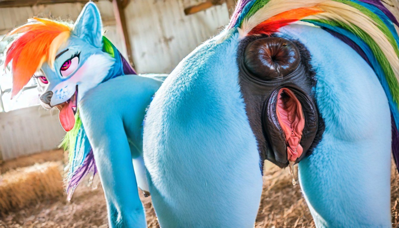 Long Pussy, Nsfw, Rainbow Dash Furry AI Porn