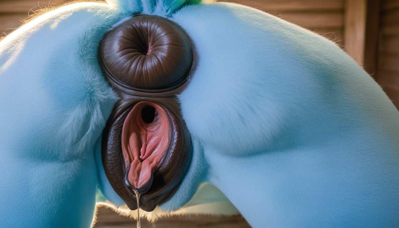 Blue Fur, Ahegao, Rim Lighting Furry AI Porn