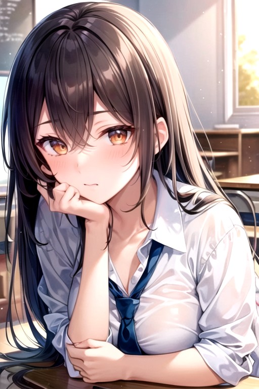 Face Blushing Doing Aegyo, Light Tan Skin, Pretty Furry AI Porn