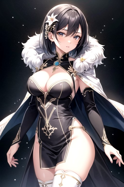 Thighhighs, Perfect Anatomy, Hair Flower Hentai AI Porn