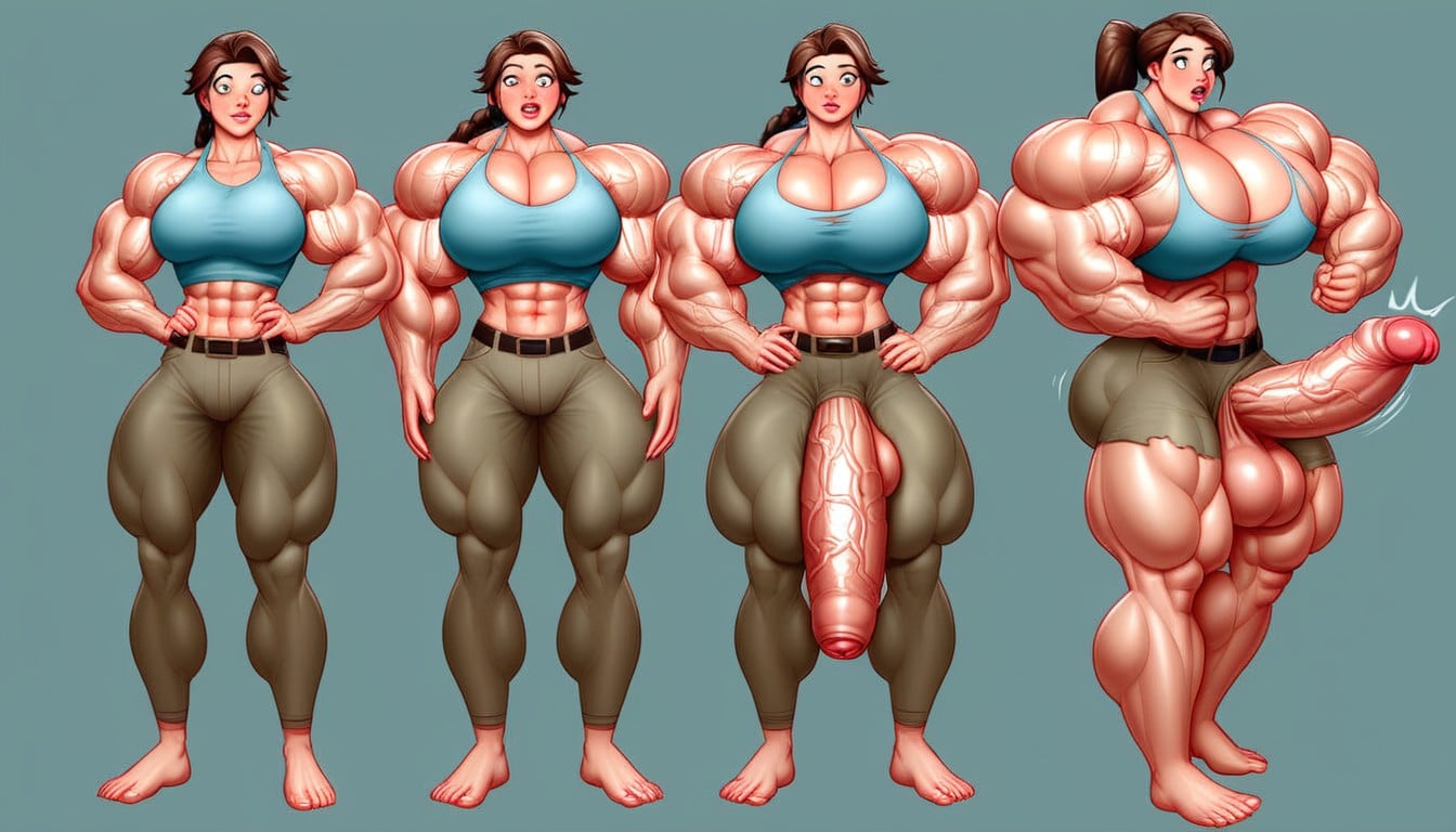 馬尾辮, Body Transformation, Juicy Veins 人妖AI黃片