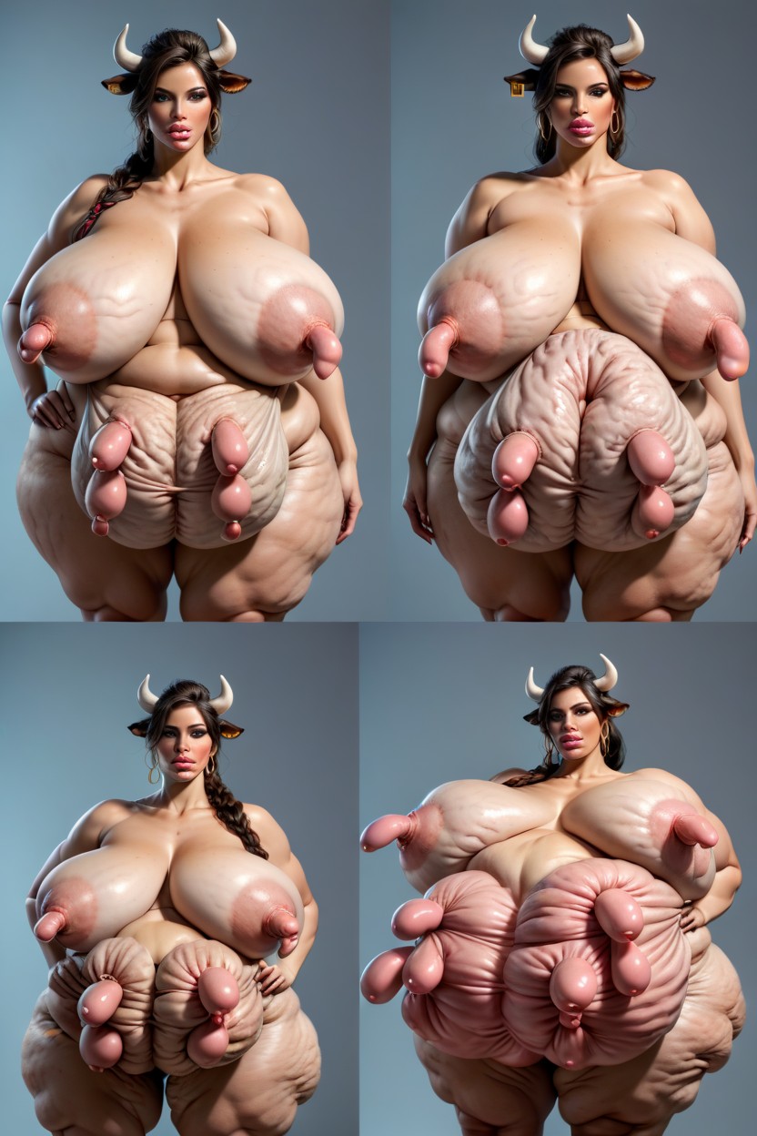 Huge Lips, Extremely Large Ass, Enlarged Nipples AI Porn