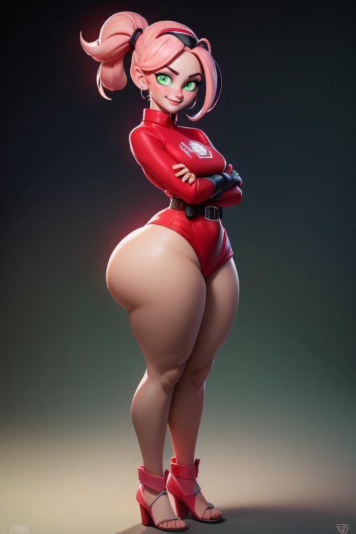 Back View, Wide Angle, Oiled Skin Hentai AI Porn