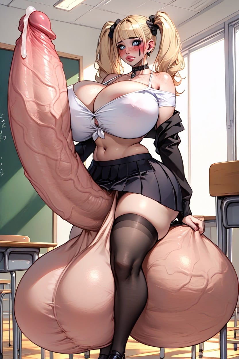 S'asseoir, Nippel Bulge Visible, Gigantic Balls Porno IA transsexuelle