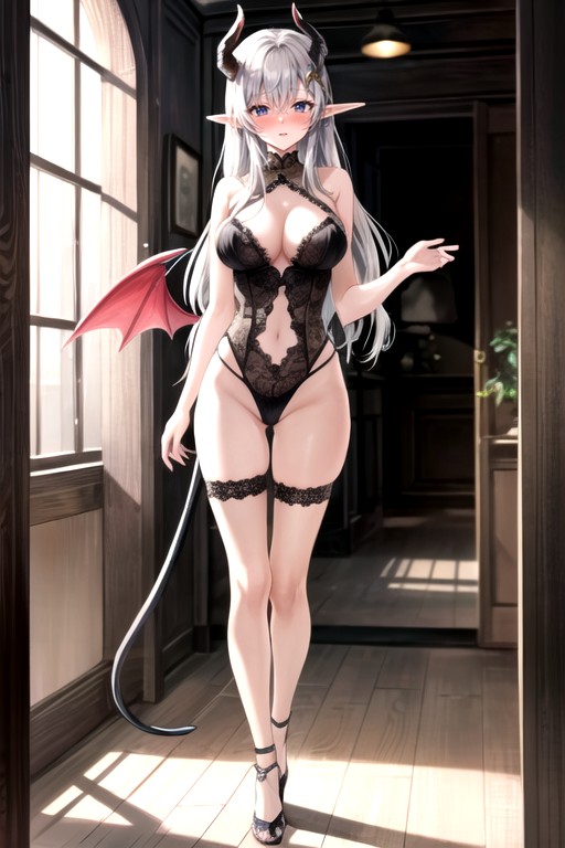 Minimal Coverage, Hem At Waist, Lovely Face Undergarments Design Material Transparent Lace Porno IA