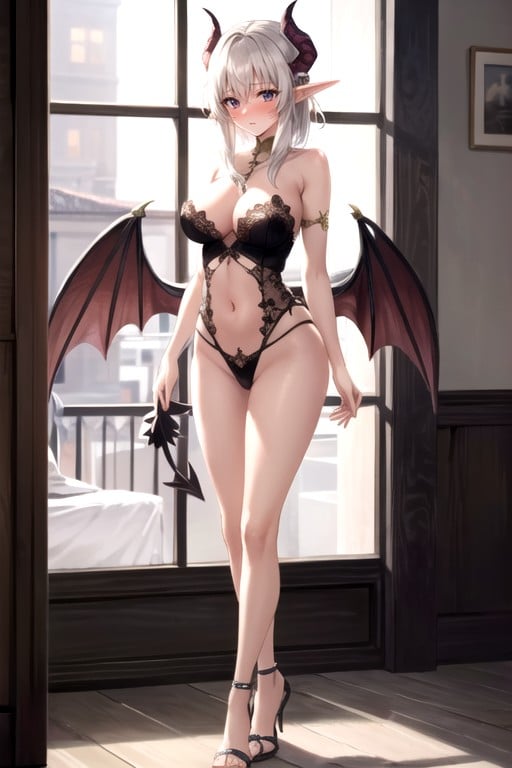 Strapless, Girl's Race Half Elf, Debout Porno IA