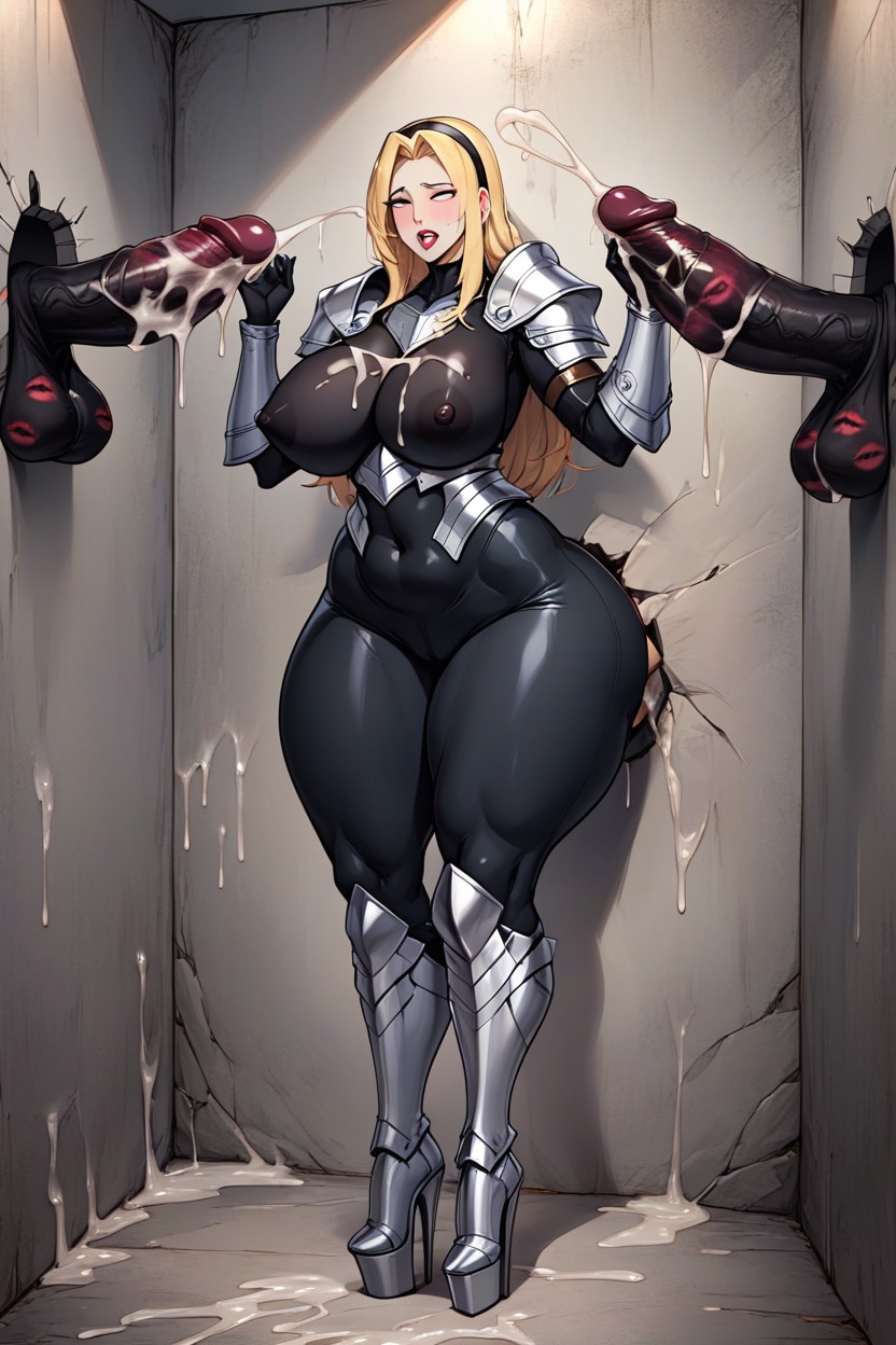 Submissive Female, High-heeled Armored Boots, Clothed Sex Hentai AI Porn