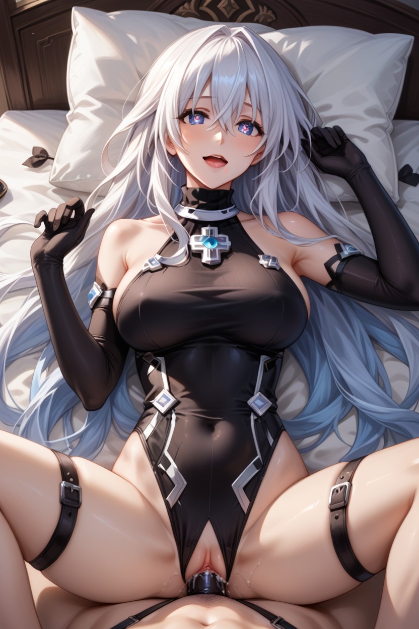 Bare Shoulders, Bed, Symbol-shaped Pupils Hentai AI Porn