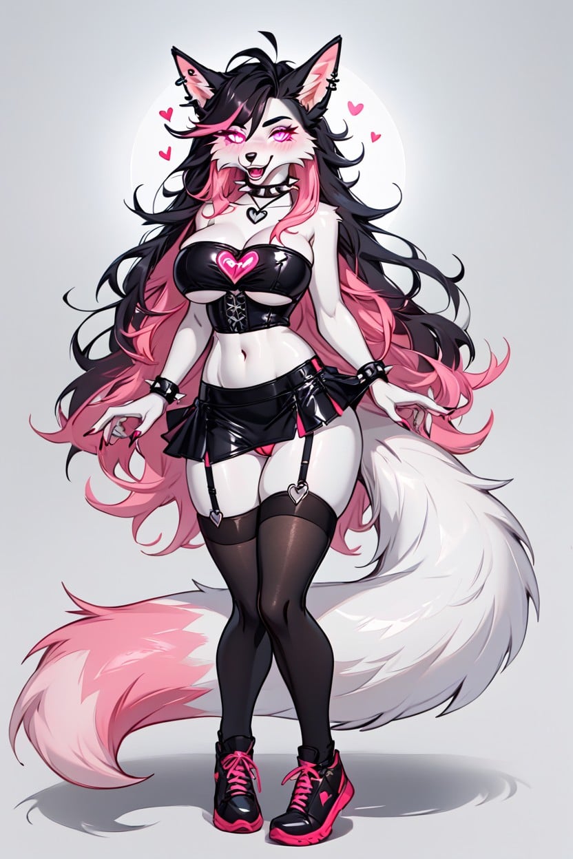 Heart Eyes, Full Body, Messy Hair Furry AI Porn