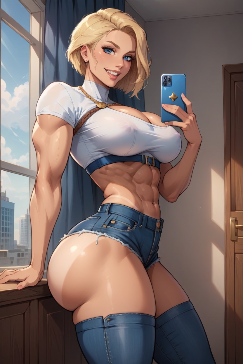 Bobcut, Large Breast, Side View AI Porn